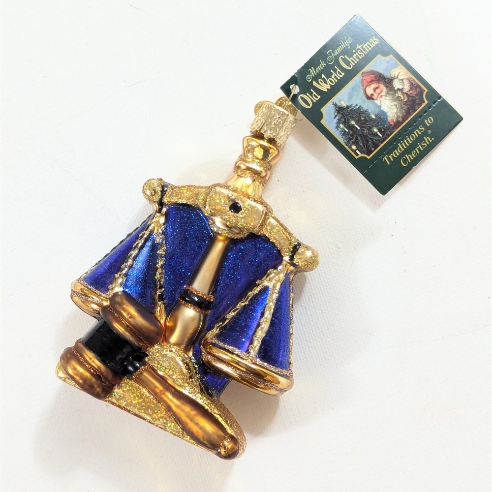 Old World Christmas Scales Of Justice Judge Lawyer Gavel Blown Glass Ornament